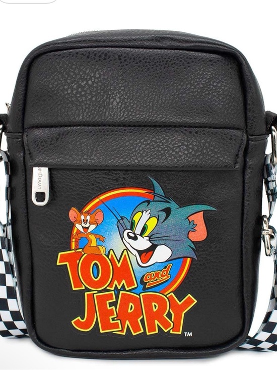Other - Tom and Jerry NWT  Black vegan leather Crossbody Bag unisex Casual Shoulder Bag